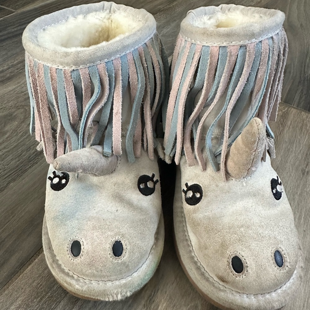 Unicorn Fringe Kids Boots - Multicolor